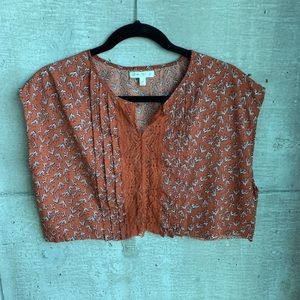Burnt orange boho crop top
